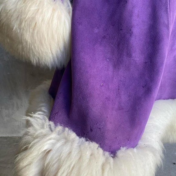 RARE Vintage 1960s Lilli Ann Purple Shearling Fur Coat - Picture 6 of 8